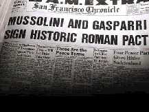 Mussolini and Gasparri  sign historic Roman pact